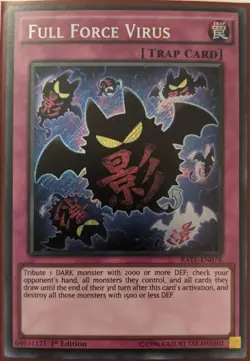 YuGiOh Full Force Virus Secret Rare 1st Edition RATE-EN078 - Image 1
