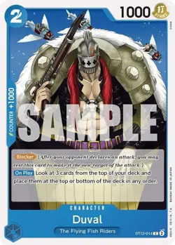 One Piece Duval (ST12-014/20) Starter Deck 12 Zoro and Sanji LP - Image 1