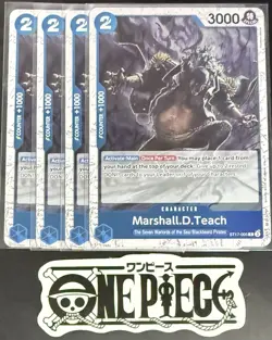 4 x One Piece ST17-005 C Marshall.D.Teach- English - PRB02 Foil - Playset - NM/M - Image 1