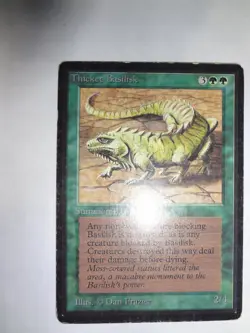 MTG MAGIC THE GATHERING CARD ORIGINAL BETA GREEN THICKET BASILISK CREATURE UNC - Image 1