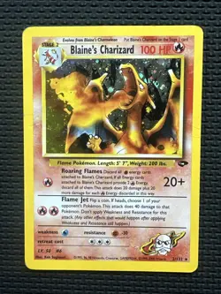 Blaine’s Charizard 2/132 Holo Rare Gym Challenge Pokemon Card HP / DMG - Image 1