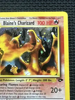 Blaine’s Charizard 2/132 Holo Rare Gym Challenge Pokemon Card HP / DMG - Image 3