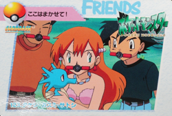 Pokemon Card Brock Misty Ash 123 Bandai Carddass Anime Collection 1998 F7333 - Image 1