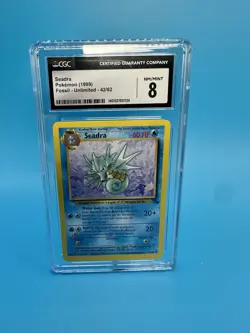 Pokemon Fossil Unlimited 1999 Seadra 42/62 CGC 8 - Image 1