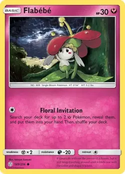Pokemon FLABEBE Sun & Moon Cosmic Eclipse 149/236 NM/Mint PACK FRESH - Image 1