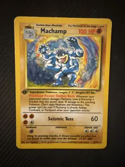 Pokemon TCG Machamp Base Set 8/102 Holo 1st Edition Holo Rare - Image 2