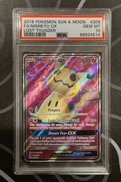 Pokemon Mimikyu GX Full Art Ultra Rare Holo Lost Thunder 206/214 PSA 10 170 HP - Image 1