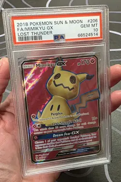 Pokemon Mimikyu GX Full Art Ultra Rare Holo Lost Thunder 206/214 PSA 10 170 HP - Image 3