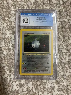 Pokemon TCG Magnemite Neo Discovery 1st Edition CGC 9.5 7/75 2001 Holo - Image 1