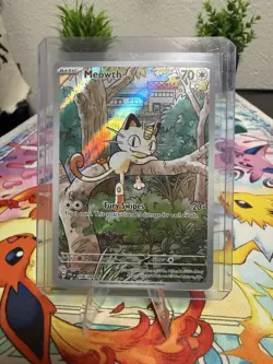 Pokemon Meowth 106/094 Illustration Rare Holo 70 HP Fury Swipes - Image 1