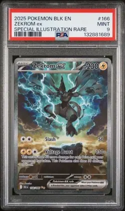 ZEKROM EX #166 PSA 9 • 2025 POKEMON BLK EN-BLACK BOLT SPECIAL ILLUSTRATION RARE - Image 1