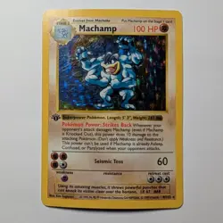 Pokemon Machamp (Base Set Shadowless) 008/102 Deck Exclusives Holo 1st Edition - Image 1