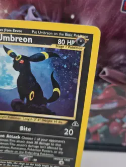 Pokemon Nachtara Umbreon 13/75 Holo Rare Neo Entdeckung 2001 Vintage Englisch - Image 2