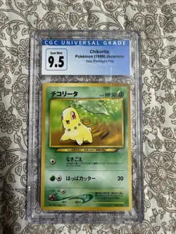 Pokemon TCG Chikorita Neo Premium File 1 CGC 9.5 1999 152 Japanese Regular - Image 1