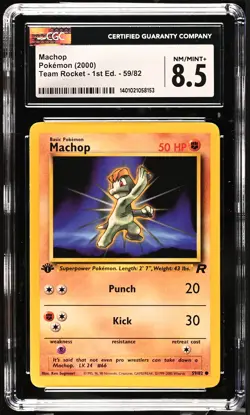 Pokemon - Team Rocket #59/82 Machop CGC 8.5 FREE SHIPPING (US Only) - Image 1