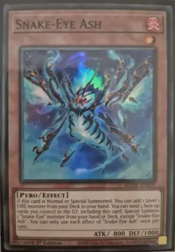 YuGiOh Snake-Eye Ash Super Rare 1st Edition AGOV-EN007 - Image 1