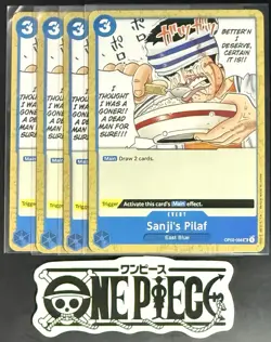 4x One Piece OP03-056 UC Sanji's Pilaf - ENG - Regular - Playset - TCG - NM/M - Image 1
