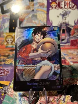 Monkey.D.Luffy (ST08-001) Mint Condition Foil One Piece Leader Card - Image 1