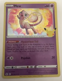 Mew Holo 11/25 Celebrations Pokemon TCG Single Card ENGLISH NM - Image 1