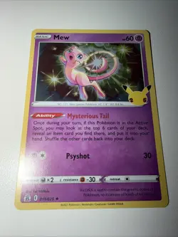 Mew Holo 11/25 Celebrations Pokemon TCG Single Card ENGLISH NM - Image 2
