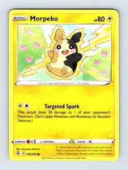 Morpeko (109) SWSH08: Fusion Strike Common Non Holo 109/264 Pokemon NM/LP Card - Image 1