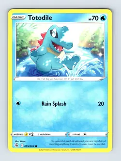 Totodile SWSH08: Fusion Strike Common Non Holo 055/264 Pokemon NM/LP Card - Image 1
