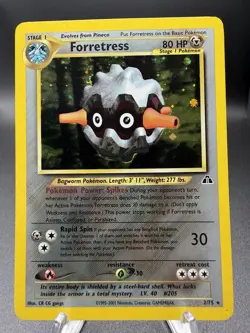 Pokemon TCG Forretress Neo Discovery Holo Card 2/75 Unlimited Rare LP Condition - Image 1