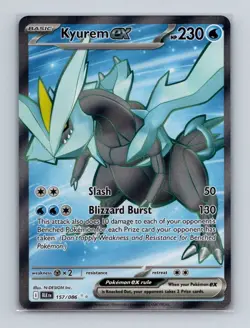 Kyurem ex 157 2025 Pokemon S&V Black Bolt Full Art Ultra Rare Card NM+ - Image 1