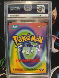 PSA 7 Topps Pokemon Wartortle #8 Movie Edition-Foil-topps blue Logo - Image 2