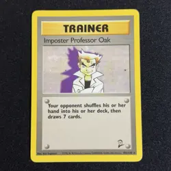 Imposter Professor Oak 102/130 Rare Base Set 2 2000 WOTC Pokemon TCG English - Image 1