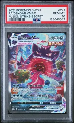 Pokemon Gengar VMAX Fusion Strike Secret Rare Full Alt Art #271 PSA 10 Gem Mint - Image 1