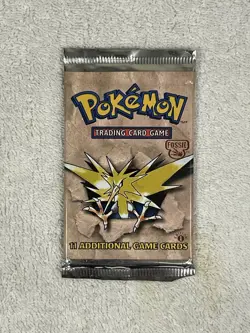Pokemon Fossil 1st Editon Booster Pack Unweighed & Sealed Zapdos Art 4702771060714 - Image 1