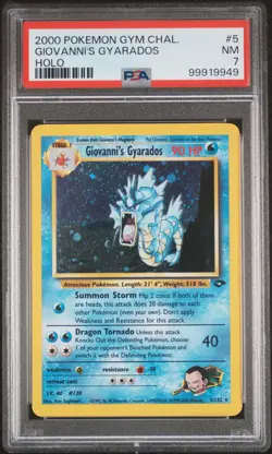 2000 POKEMON GYM CHALLENGE HOLO #5 GIOVANNI'S GYARADOS PSA 7 - Image 1