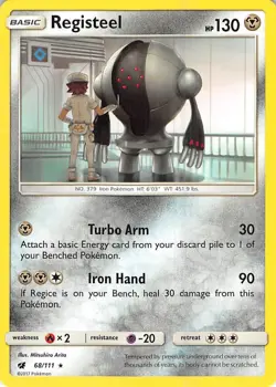 Registeel SM - Crimson Invasion 68/111 NM English Pokemon Card - Image 1