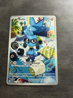 Pokemon Riolu Illustration Rare Full Art Holo Card 215/198 SV01 English - Image 1