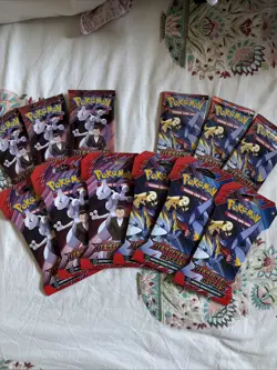 FACTORY SEALED Pokemon Destined Rivals Sleeved Mewtwo/Garchomp Art (x12 packs) - Image 1