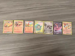 Pokemon TCG Card Lot 7 Cards Charizard EX, Deoxys V, Victini EX, Charmander - Image 1