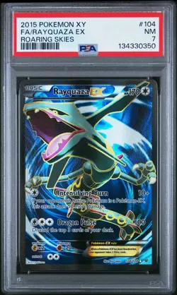 2015 POKEMON XY ROARING SKIES #104 FULL ART/RAYQUAZA EX PSA 7 - Image 1