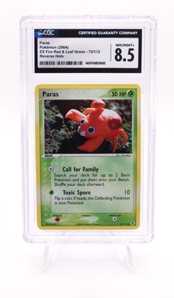 Paras 2004 Pokemon EX Fire Red & Leaf Green #72 Reverse Holo English CGC 8.5 - Image 1