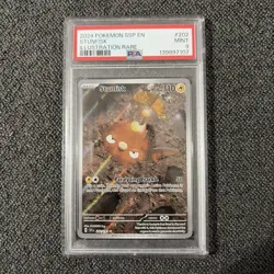 PSA 9 2024 Pokemon Surging Sparks Stunfisk Illustration Rare #202 - Image 1