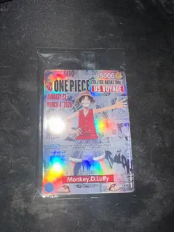 One Piece Monkey D Luffy US Voyage College Basketball Promo Card (P-055) SEALED - Image 2