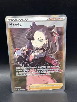 Pokemon Marnie Full Art Holo Ultra Rare Card 200/202 Sword & Shield Base Set - Image 1
