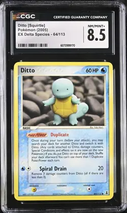 CGC 8.5 Ditto [Squirtle] 2005 EX Delta Species 64/113 Pokemon Card - Image 1