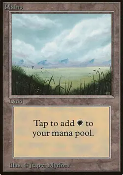 Moderate Play, English MTG Regular Plains (No Trees) Beta Magic the Gathering - Image 1
