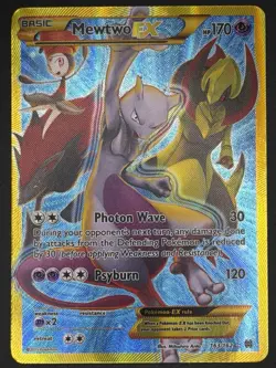 Pokemon Mewtwo EX BREAKthrough Secret Rare Full Art Holo 163/162 170 HP Card - Image 1