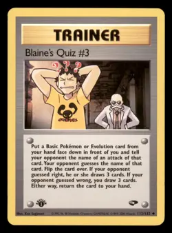 Lightly Played Blaine's Quiz #3 112/132 1st Edition Gym Challenge Uncommon - Image 1