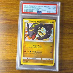 Pokemon TCG Shining Rayquaza Holo Shiny Rare Card 56/73 Shining Legends PSA 8 - Image 1