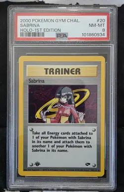 Sabrina Gym Challange 20/132 1st Edition Pokemon Holo PSA 8 NM-MT - Image 1