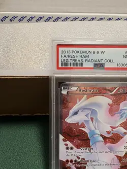 2013 Pokemon Reshiram Full Art Holo Legendary Treasures RC22/RC25 PSA 8 NM-MT - Image 2