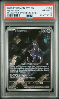 2023 POKEMON SVP EN-SV BLACK STAR PROMO 151 ULTRA-PREM COLL #052 MEWTWO PSA 10 - Image 1